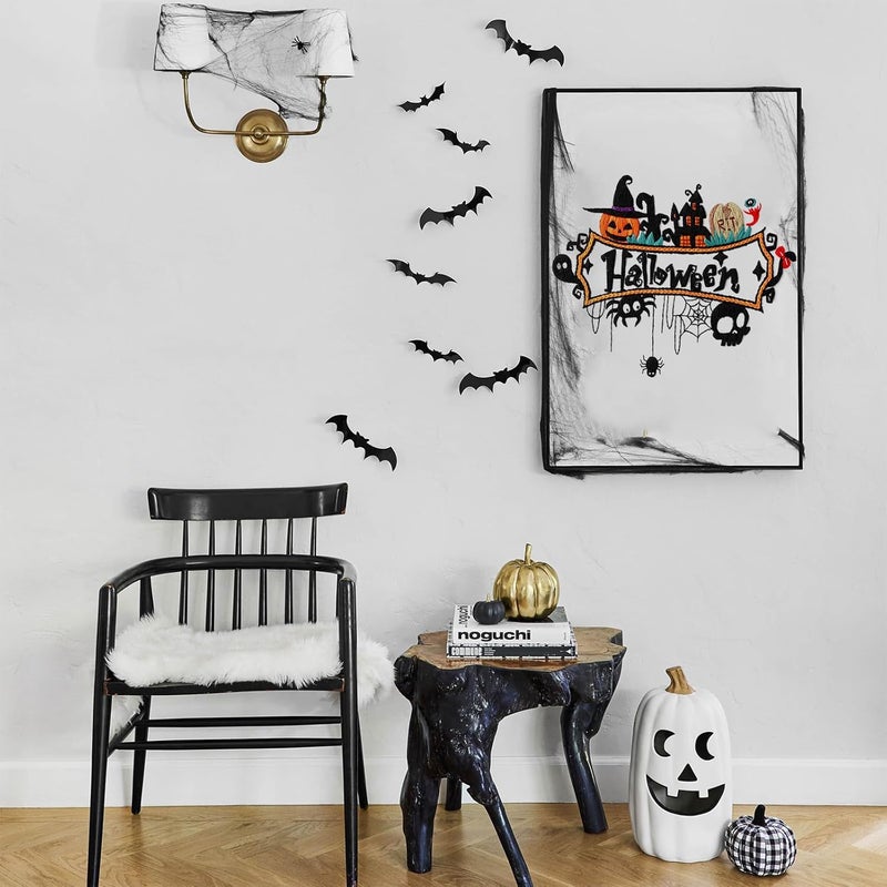 COCOMOX Halloween Embroidery kit for Beginners, 3 Set Gothic Cross Stitch Kits Pumpkin Pattern Needlepoint Craft Kit for Adults, DIY Gift - Image 4
